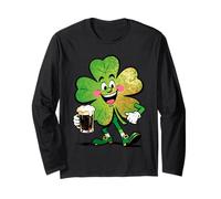 Lucky Clover Parade Allegro Design Irlandese Maglia a Manica