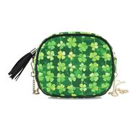 Lucky Clover St Green Borsa a tracolla da uomo alla moda con tracolla regolabile borsa per cellulare Have a meal