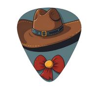 Lucky Cowboy Hat Prints Guitar Picks - Set di 12 pezzi con 3 diversi spessori, adatti per chitarre elettriche e acustiche