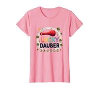 Lucky Dauber Bingos Charm Clover Gioco Notte Divertimento Maglietta, Donna, Rosa, L