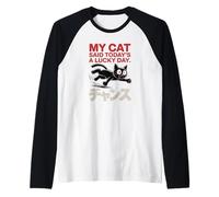Lucky Day Cat - Grafica retrò Anime Chance Maglia con Maniche Raglan