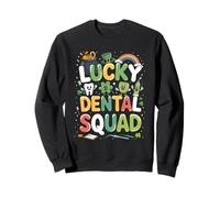 Lucky Dental Squad Shamrock St Patricks Day Dentist Team Felpa