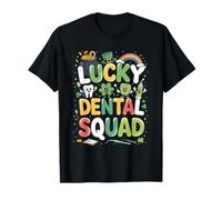 Lucky Dental Squad Shamrock St Patricks Day Dentist Team Maglietta