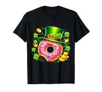 Lucky Donut Shamrock Leprechaun Hat St Patrick’s Day Maglietta