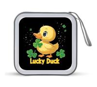 Lucky Duck Patricks-Day - Custodia porta CD portatile, capacità 40 DVD, organizer per auto e viaggi