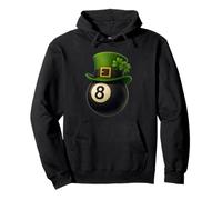 Lucky Eight 8 Ball Shirt with Shamrock And Four Leaf Clover Felpa con Cappuccio