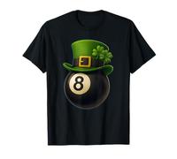 Lucky Eight 8 Ball Shirt with Shamrock And Four Leaf Clover Maglietta