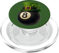 Lucky Eight 8 Ball Shirt with Shamrock and Four Leaf Clover PopSockets PopGrip per MagSafe