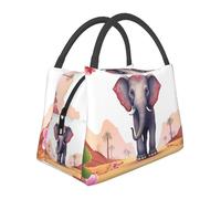 Lucky Elephant Borsa per il pranzo per donne e uomini adulti isolata Lunch Box riutilizzabile a prova di perdite Borsa per il pranzo di grande capacità Contenitore per alimenti portatile per il pranzo