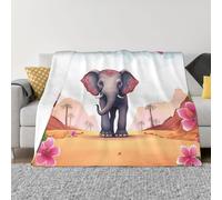 Lucky Elephant Coperta e copriletto, ultra morbida, in micropile, leggera, in flanella, per aria condizionata, per tutte le stagioni, calda coperta per letto e divano, 127 x 101,6 cm
