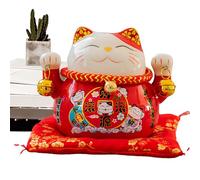 Lucky Fortune Cat - Maneki Neko Gatto | Design salvaspazio 11,4 cm, decorazione creativa in ceramica per la casa, il paesaggio, l'ufficio, il soggiorno, come regalo