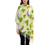 Lucky Four-Leaf Clover Donna Sciarpe Spesse Sciarpa Con Frange Stola Per Autunno Invernale Regalo