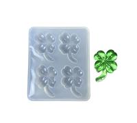 Lucky Four Leaf Clovers Craft Mold Robusto Silicone per Resina Art Accessori Pendenti Accessori Semplice Demolding Lavabile in Lavastoviglie Regalo Trifoglio Forma di Resina Mold