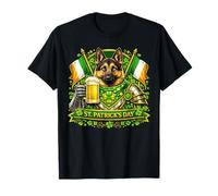 Lucky German Shepherd St Patrick’s Day Green Beer Shamrock Maglietta