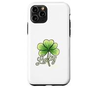 Lucky Girl Green Shamrock Tre foglie Design del trifoglio Custodia per iPhone 11 Pro