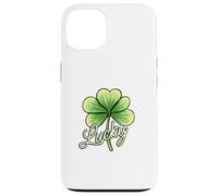 Lucky Girl Green Shamrock Tre foglie Design del trifoglio Custodia per iPhone 13