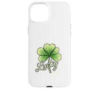 Lucky Girl Green Shamrock Tre foglie Design del trifoglio Custodia per iPhone 15 Plus