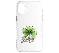 Lucky Girl Green Shamrock Tre foglie Design del trifoglio Custodia per iPhone 16 Plus
