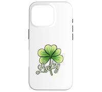 Lucky Girl Green Shamrock Tre foglie Design del trifoglio Custodia per iPhone 16 Pro