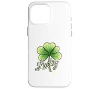 Lucky Girl Green Shamrock Tre foglie Design del trifoglio Custodia per iPhone 16 Pro Max