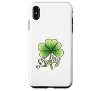 Lucky Girl Green Shamrock Tre foglie Design del trifoglio Custodia per iPhone XS Max