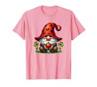 Lucky GNOME Graphic for Girls And Women Pink Ladybug Maglietta