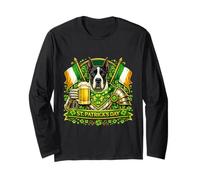 Lucky Great Dane St Patrick’s Day Green Beer Shamrock Maglia a Manica