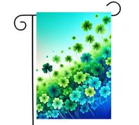 Lucky Green Leaves Clovers Shamrock St. Patricks Day Spring Summer Bandiera Resistente Alle Intemperie Bandiere Colore Vivido Bandiere Verticale Per Balcone Casa Portico 30X45Cm