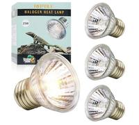 LUCKY HERP Lampada riscaldante per terrario, 25 W, 4 pezzi, UVA UVB, lampada alogena a tartaruga, E27 UVB Basking Spot lampada per tartaruga, barba, lucertole, serpenti