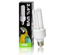 LUCKY HERP Lampadina UVA UVB per uccelli 2.4 UVB 20W Lampada fluorescente compatta per tutti i tipi di uccelli in cattività