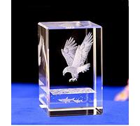 Lucky House Scultura in Cristallo di Cristallo Cubic Eagle Town Paper 3D Laser Scultura Statua Feng Shui Souvenir Craft Gift (Pesce d'aquila)