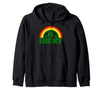 Lucky Irish Four Leaf Clover Irlanda St Patricks Day Rainbow Felpa con Cappuccio