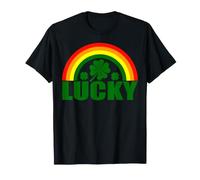 Lucky Irish Four Leaf Clover Irlanda St Patricks Day Rainbow Maglietta