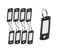Lucky Line Tag chiave in plastica colorata flessibile con anello diviso da 3/4 "in nero, 50 tag (16920)