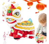Lucky Lion Dance Toy - Decorazione Del Cruscotto Per Auto, Ornamento Di Leone Di Veglia | Modella Tremante Con Musica E Luce A LED, Accessorio Per La Casa Festiva, Simbolo Di Prosperità E Buona Fortun