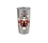 Lucky Little Ladybug Bug Insect Garden Cute Bicchiere termico in acciaio inox doppia parete