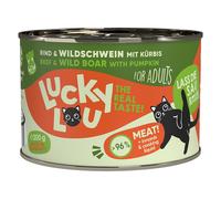 Lucky Lou Adult 6 x 200 g umido gatto - Manzo e Cinghiale