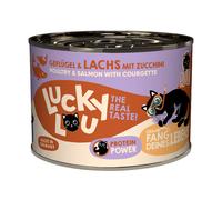 Lucky Lou Adult 6 x 200 g umido gatto - Pollame e Salmone