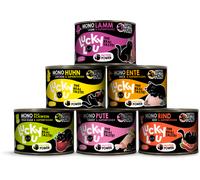 Lucky Lou SuperMono² 6 x 200 g - Mix: Pollo, Manzo, Anatra, Cinghiale, Tacchino e Pecora