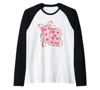 Lucky Love Carte da Gioco Cuori Nastro Carino San Valentino Maglia con Maniche Raglan