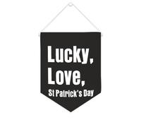 Lucky, Love, Striscione in tela per il giorno di San Patrizio, 25,4 x 30,5 cm, motivazionale, da appendere alla parete, decorazione da parete per camera da letto, cameretta dei bambini, decorazione