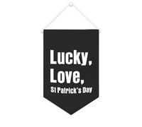 Lucky, Love, Striscione in tela per il giorno di San Patrizio, 25,4 x 38,1 cm, bandiera motivazionale da appendere alla parete, decorazione da parete per camera da letto, cameretta dei bambini