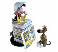 Lucky Luke E Rantanplan Bücherstapel - Figura
