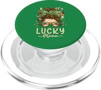 Lucky Mama St Patricks & Mothers Day Mom Messy Chignon irlandese PopSockets PopGrip per MagSafe