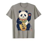 Lucky Maneki Neko Panda Ukiyo-e Arte Giapponese Estetica Maglietta
