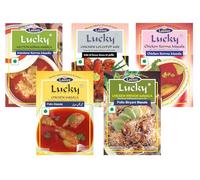 Lucky Masale Party Pack (Pacchetto festa(2 (Pollo fritto, lecca lecca di pollo, Korma di montone, masala di carne e biryani di pollo)