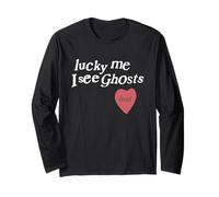 Lucky Me I See Ghosts Funny Amante Abbigliamento Maglia a Manica