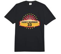 Lucky Number 33 Roulette Wheel Gioco D'Azzardo Casino Spin Win Uomini Comfort Colors Adult Heavyweight T-Shirt