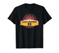 Lucky Number 33 Roulette Wheel Gioco D'Azzardo Casino Spin Win Uomini Maglietta con Stampa Grafica Economica