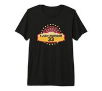Lucky Number 33 Roulette Wheel Gioco D'Azzardo Casino Spin Win Uomini Maglietta Premium